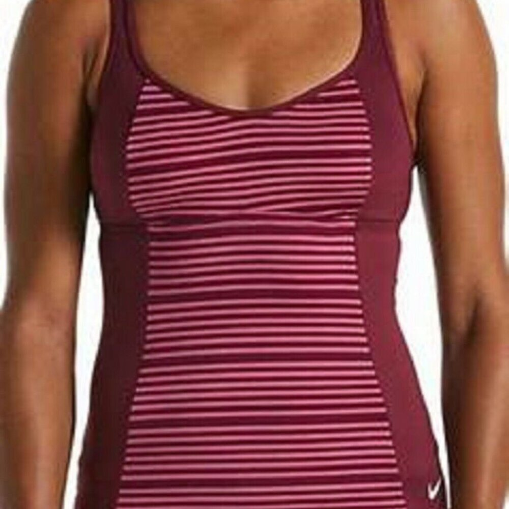 Women's Nike 6:1 Stripe Racerback Tankini Top NESSA252-622 Size Small Villain Re